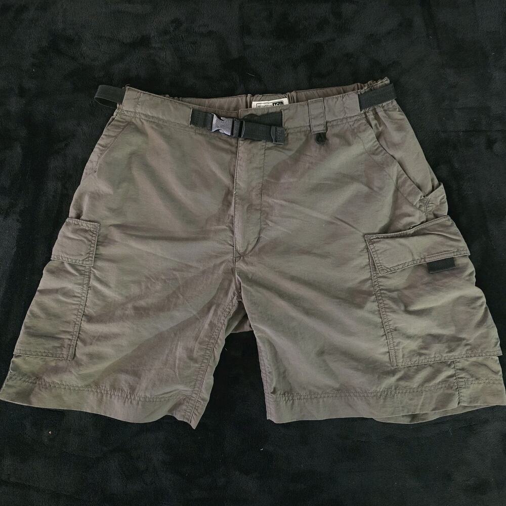 REI Shorts Womens 8 Dark Green Cargo Taffeta Relaxed Fit Pockets Waist 28in